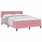 Preview: Boxspringbett mit Matratze Rosa 160x200 cm Samt