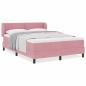 Preview: Boxspringbett mit Matratze Rosa 160x200 cm Samt