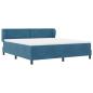 Preview: Boxspringbett mit Matratze Dunkelblau 180x200 cm Samt