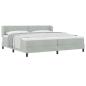 Preview: Boxspringbett mit Matratze Hellgrau 200x200 cm Samt