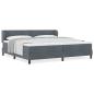 Preview: Boxspringbett mit Matratze Dunkelgrau 200x200 cm Samt