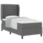Preview: ARDEBO.de - Boxspringbett mit Matratze Dunkelgrau 80x200 cm Stoff