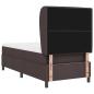 Preview: Boxspringbett mit Matratze Dunkelbraun 90x200 cm Stoff