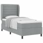 Preview: Boxspringbett mit Matratze Hellgrau 100x200 cm Stoff