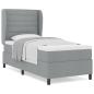 Preview: Boxspringbett mit Matratze Hellgrau 100x200 cm Stoff