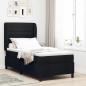 Preview: ARDEBO.de - Boxspringbett mit Matratze Schwarz 100x200 cm Stoff