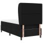 Preview: Boxspringbett mit Matratze Schwarz 100x200 cm Stoff