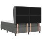 Preview: ARDEBO.de - Boxspringbett mit Matratze Dunkelgrau 140x190 cm Stoff