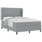 Preview: Boxspringbett mit Matratze Hellgrau 140x200 cm Stoff