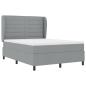 Preview: Boxspringbett mit Matratze Hellgrau 140x200 cm Stoff
