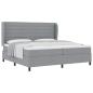 Preview: Boxspringbett mit Matratze Hellgrau 200x200 cm Stoff