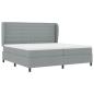 Preview: Boxspringbett mit Matratze Hellgrau 200x200 cm Stoff