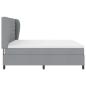Preview: Boxspringbett mit Matratze Hellgrau 200x200 cm Stoff