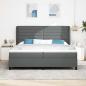 Preview: Boxspringbett mit Matratze Dunkelgrau 200x200 cm Stoff
