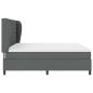 Preview: Boxspringbett mit Matratze Dunkelgrau 200x200 cm Stoff