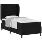 Preview: ARDEBO.de - Boxspringbett mit Matratze Schwarz 90x190 cm Stoff