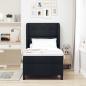 Preview: Boxspringbett mit Kopfteil Schwarz 90 x 190 cm Stoff