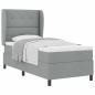 Preview: Boxspringbett mit Matratze Hellgrau 100x200 cm Stoff