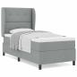 Preview: Boxspringbett mit Matratze Hellgrau 100x200 cm Stoff