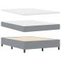 Preview: ARDEBO.de - Boxspringbett mit Matratze Hellgrau 140x200 cm Stoff