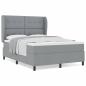Preview: Boxspringbett mit Matratze Hellgrau 160x200 cm Stoff