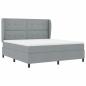 Preview: Boxspringbett mit Matratze Hellgrau 180x200 cm Stoff