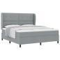 Preview: Boxspringbett mit Matratze Hellgrau 180x200 cm Stoff