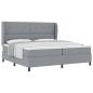 Preview: Boxspringbett mit Matratze Hellgrau 200x200 cm Stoff