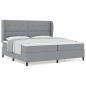 Preview: Boxspringbett mit Matratze Hellgrau 200x200 cm Stoff