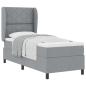 Preview: Boxspringbett mit Matratze Hellgrau 80x200 cm Stoff