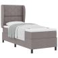 Preview: ARDEBO.de - Boxspringbett mit Matratze Taupe 80x200 cm Stoff