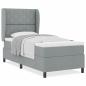 Preview: Boxspringbett mit Matratze Hellgrau 90x190 cm Stoff