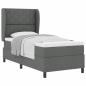 Preview: Boxspringbett mit Matratze Dunkelgrau 100x200 cm Stoff