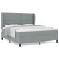 Preview: Boxspringbett mit Matratze Hellgrau 180x200 cm Stoff