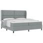 Preview: Boxspringbett mit Matratze Hellgrau 200x200 cm Stoff