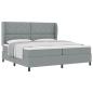 Preview: Boxspringbett mit Matratze Hellgrau 200x200 cm Stoff