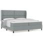 Preview: Boxspringbett mit Matratze Hellgrau 200x200 cm Stoff