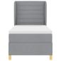 Preview: ARDEBO.de - Boxspringbett mit Matratze Hellgrau 90x190 cm Stoff
