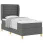 Preview: ARDEBO.de - Boxspringbett mit Matratze Dunkelgrau 90x200 cm Stoff