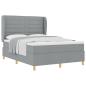 Preview: Boxspringbett mit Matratze Hellgrau 140x200 cm Stoff