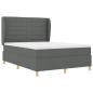 Preview: Boxspringbett mit Matratze Dunkelgrau 140x200 cm Stoff