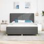 Preview: Boxspringbett mit Matratze Dunkelgrau 180x200 cm Stoff