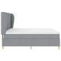 Preview: Boxspringbett mit Matratze Hellgrau 200x200 cm Stoff