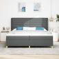 Preview: ARDEBO.de - Boxspringbett mit Matratze Dunkelgrau 200x200 cm Stoff