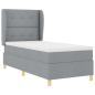 Preview: Boxspringbett mit Matratze Hellgrau 90x190 cm Stoff