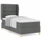 Preview: Boxspringbett mit Matratze Dunkelgrau 90x200 cm Stoff