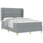 Preview: Boxspringbett mit Matratze Hellgrau 140x200 cm Stoff