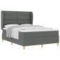 Preview: Boxspringbett mit Kopfteil Dunkelgrau 200 x 160 cm Stoff
