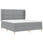 Preview: Boxspringbett mit Matratze Hellgrau 180x200 cm Stoff