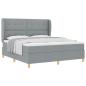 Preview: Boxspringbett mit Matratze Hellgrau 180x200 cm Stoff
